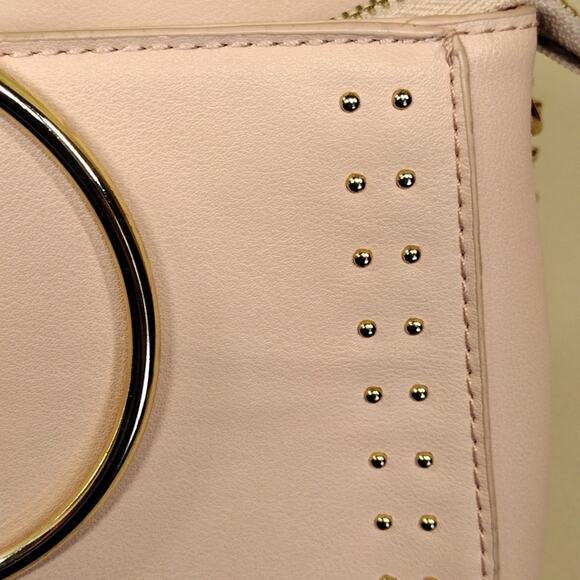 Elegant Studded Gold Light Baby Pink Chain Boho Chick Sheek Crossbody Bag Purse - Picture 16 of 16